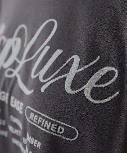 再生棉絲光植絨印花T恤