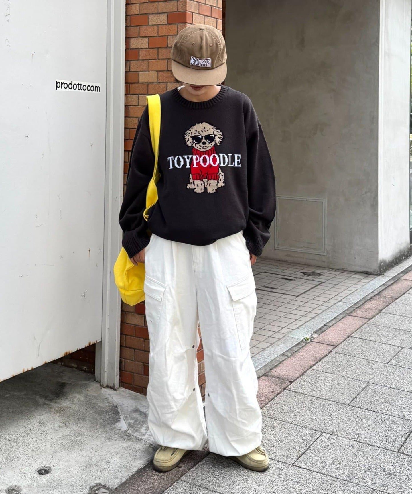 狗狗針織混合標誌提花毛衣