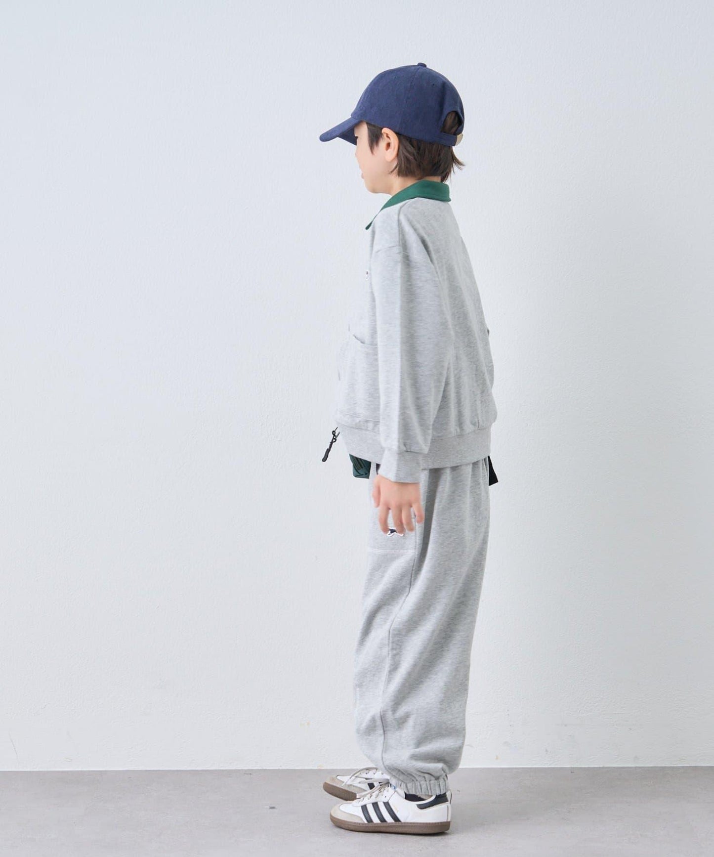 【KIDS】【FOX×TYPY】拼色翻領單點裝飾衛衣面料按扣開衫