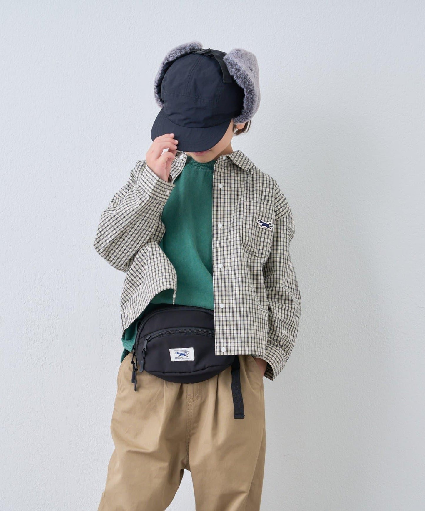 【KIDS】【FOX×TYPY】格子寬鬆襯衫