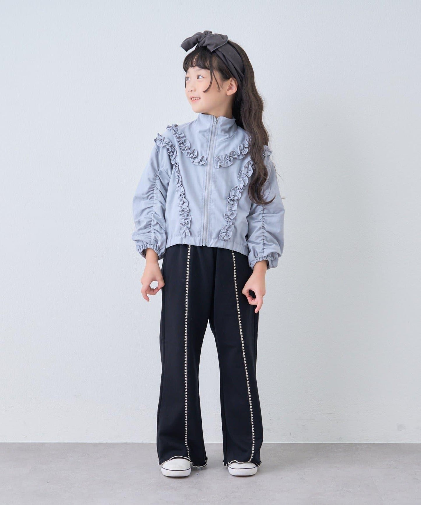 【KIDS】荷葉邊褶皺連體衣