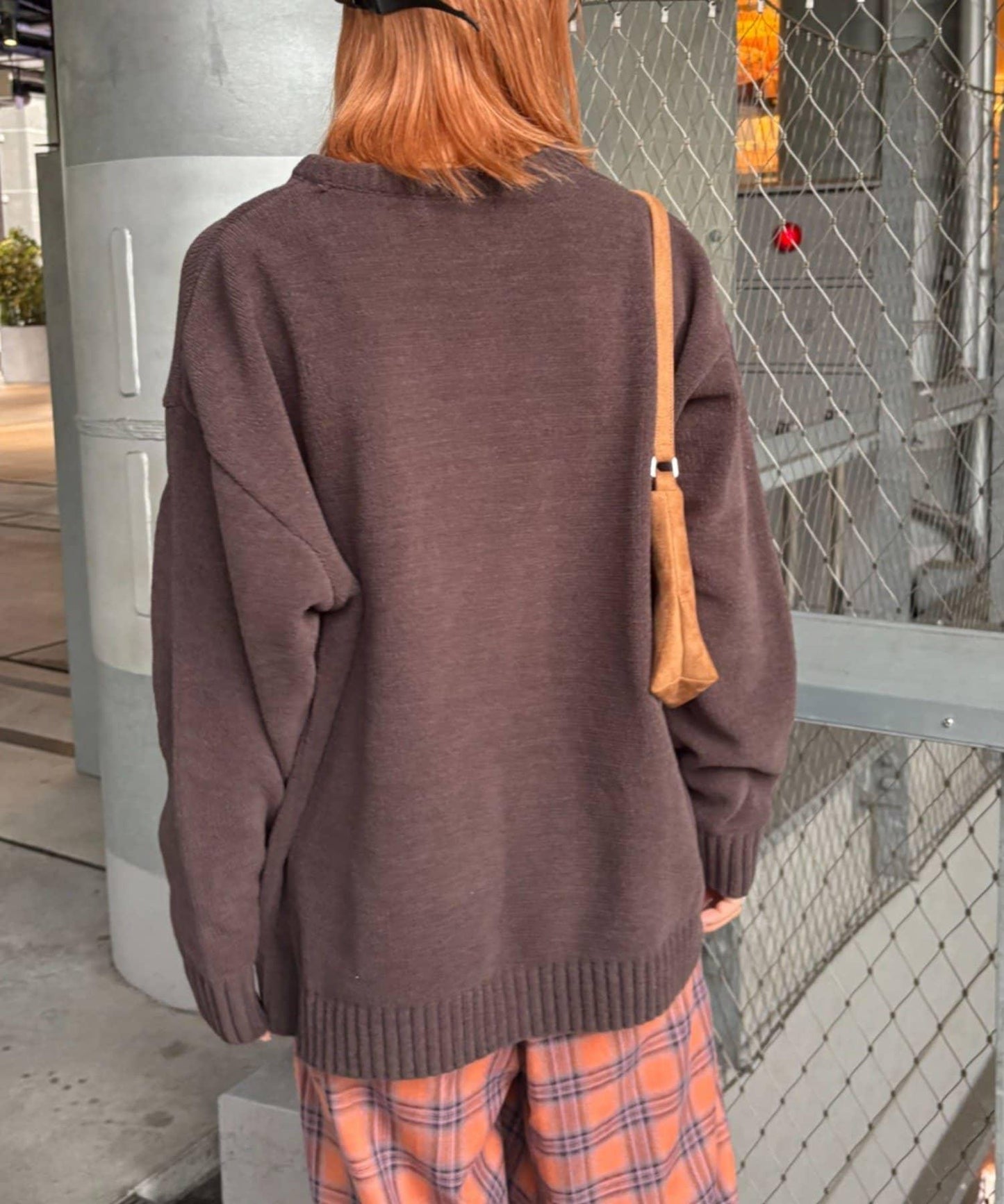 【UNISEX】提花絨標誌針織衫