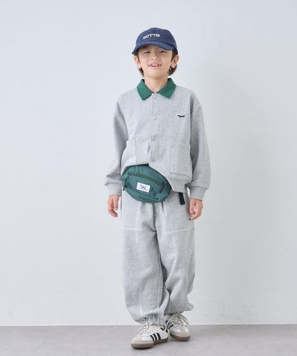 【KIDS】【FOX×TYPY】拼色翻領單點裝飾衛衣面料按扣開衫