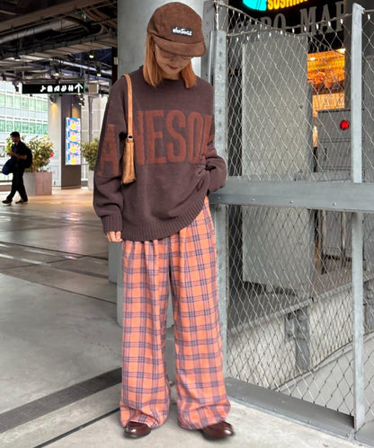 【UNISEX】提花絨標誌針織衫