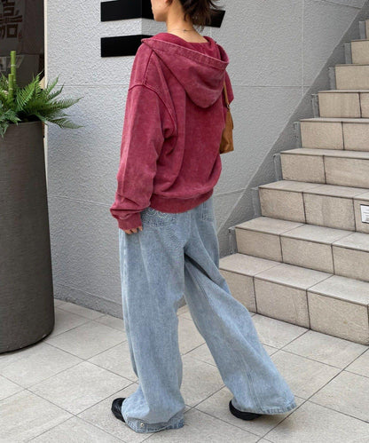 重磅工藝開領連帽衛衣