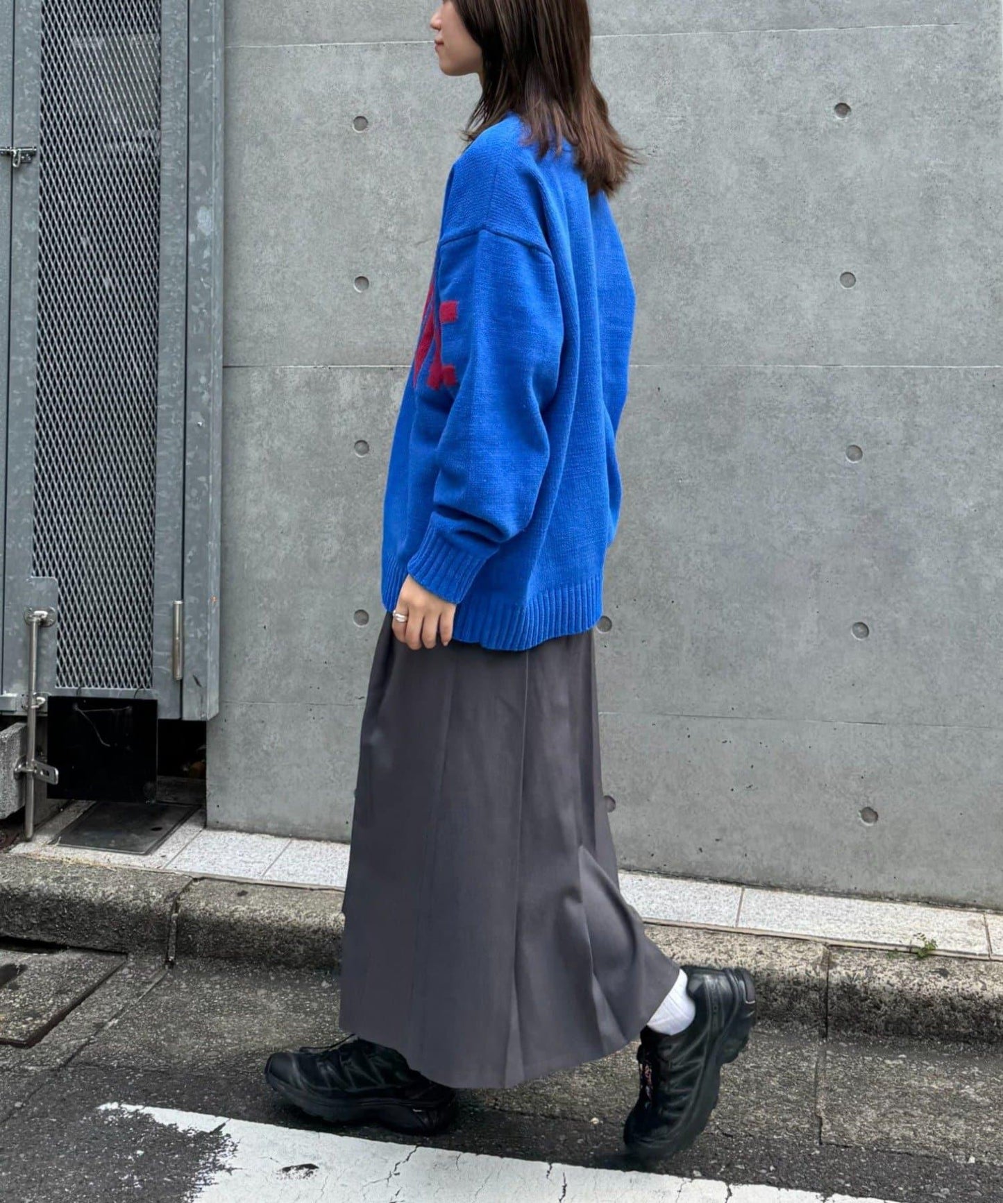 【UNISEX】提花絨標誌針織衫