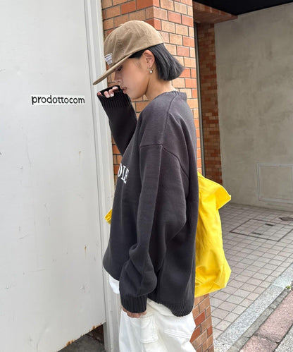 狗狗針織混合標誌提花毛衣