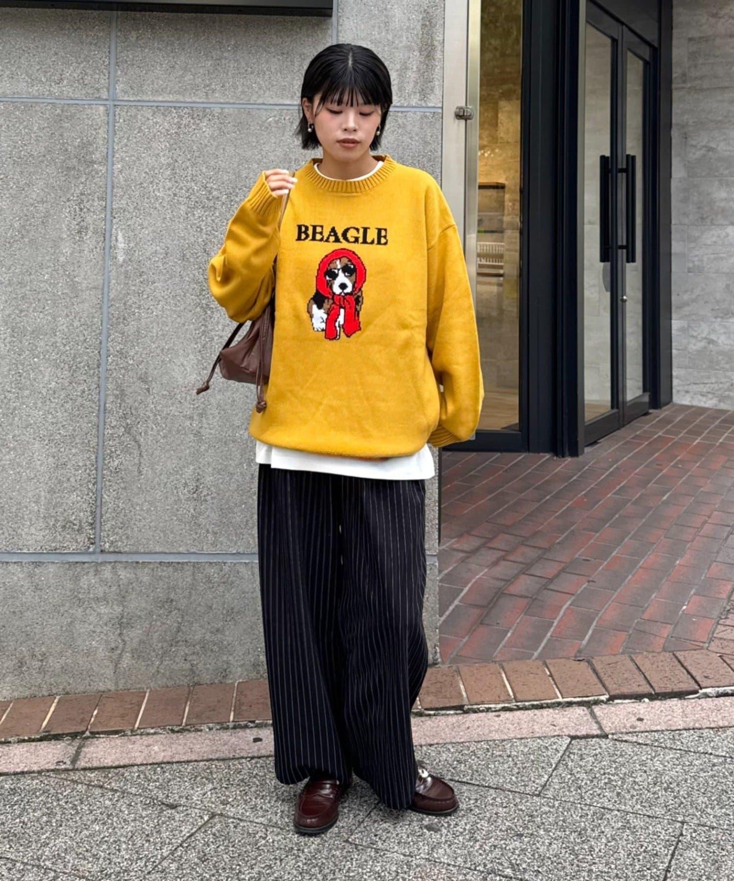 狗狗針織混合標誌提花毛衣