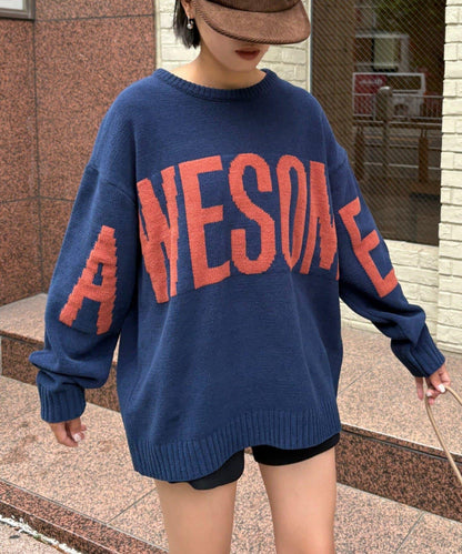 【UNISEX】提花絨標誌針織衫