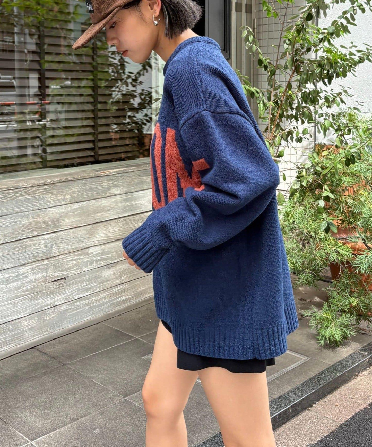 【UNISEX】提花絨標誌針織衫