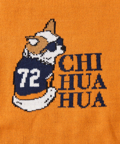 狗狗針織混合標誌提花毛衣