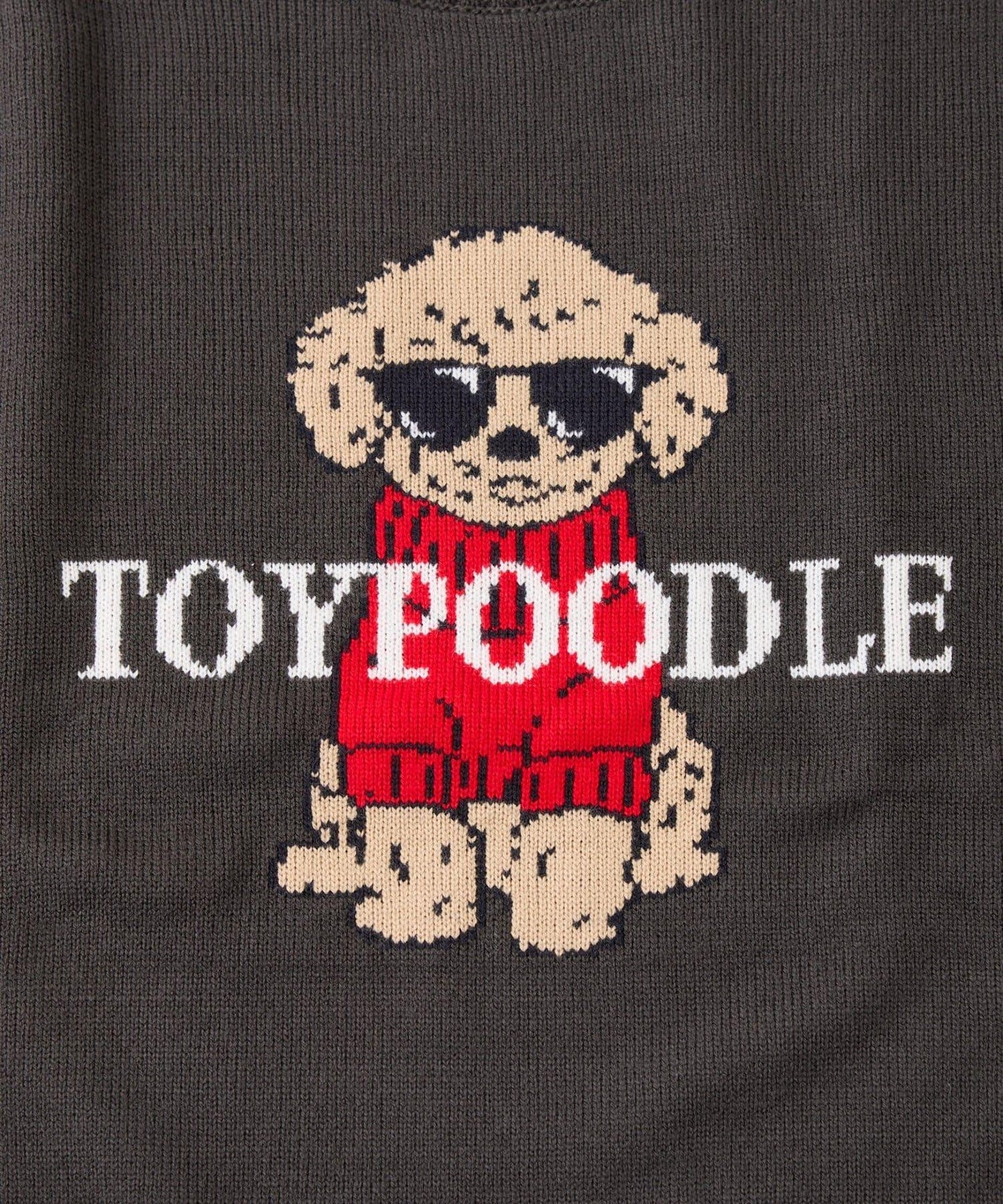 狗狗針織混合標誌提花毛衣