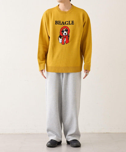 狗狗針織混合標誌提花毛衣