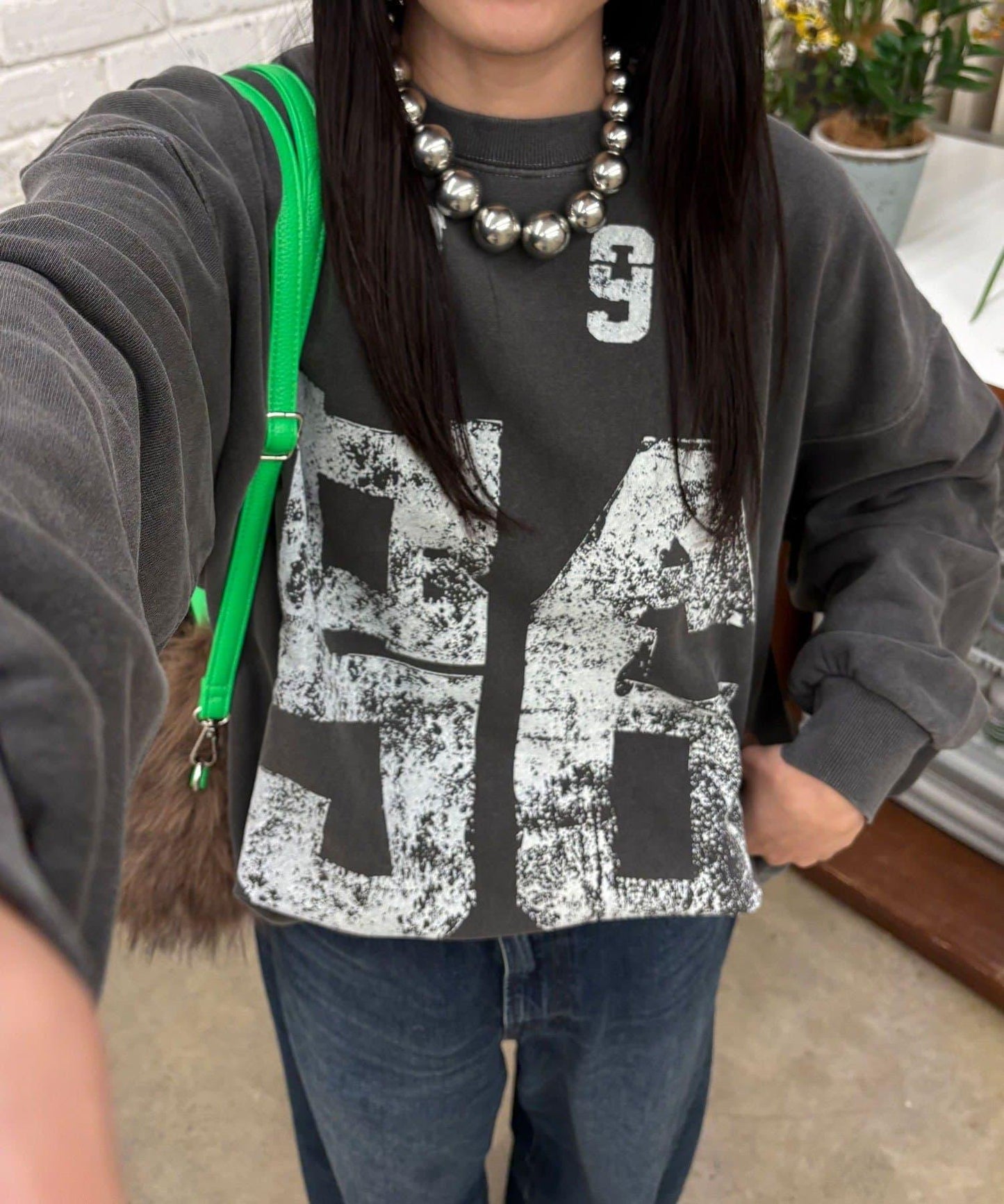 拼接印花水洗衛衣