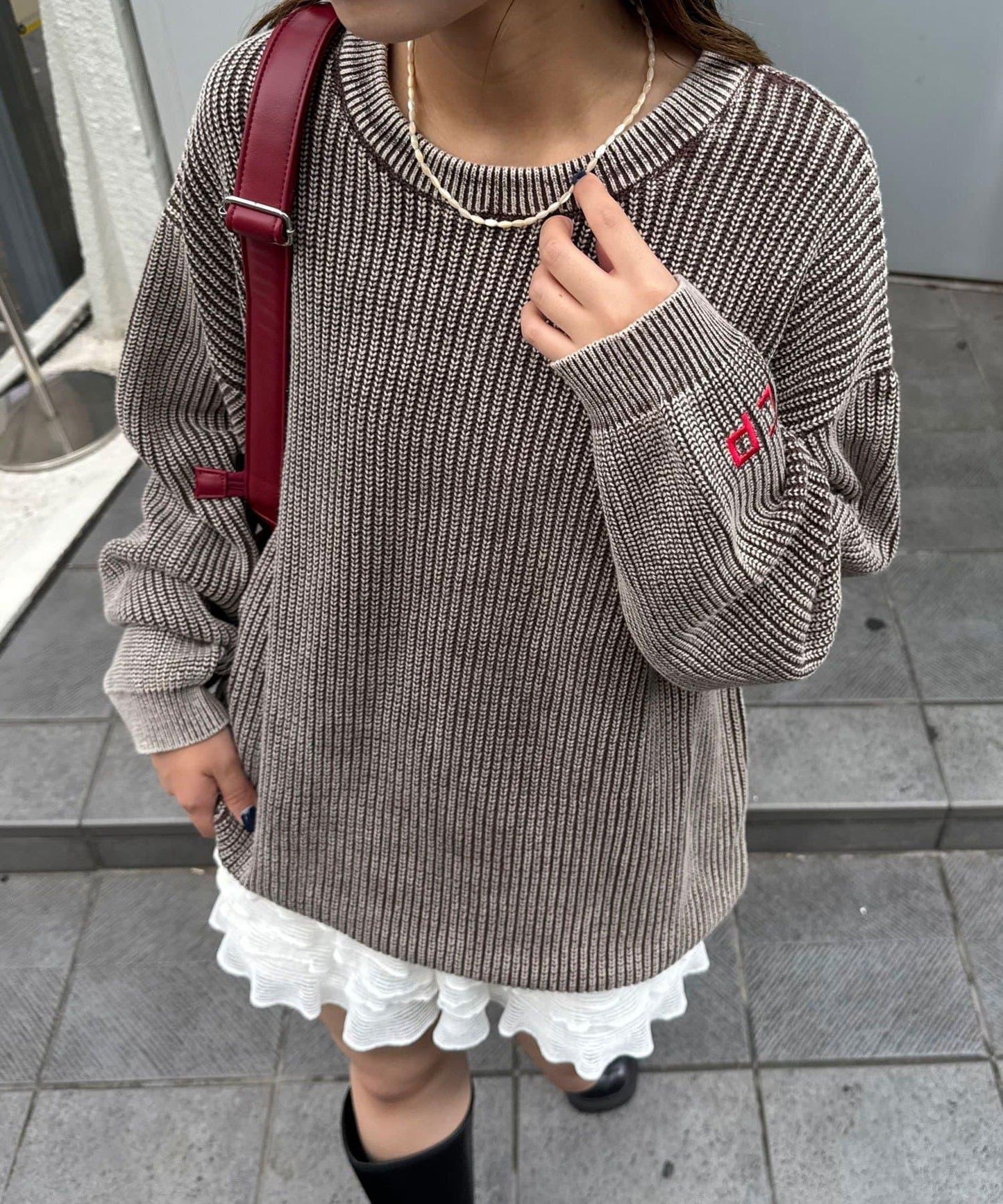 石洗針織套頭衫