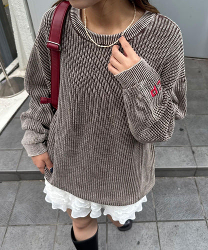 石洗針織套頭衫