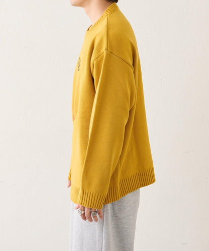 狗狗針織混合標誌提花毛衣