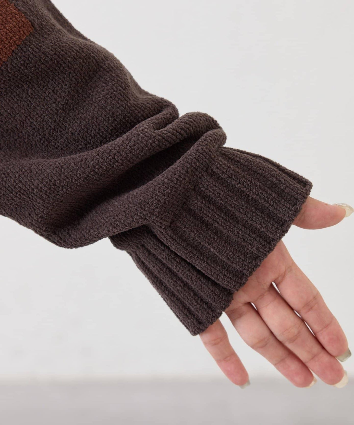 【UNISEX】提花絨標誌針織衫