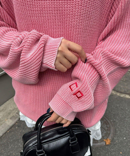 石洗針織套頭衫