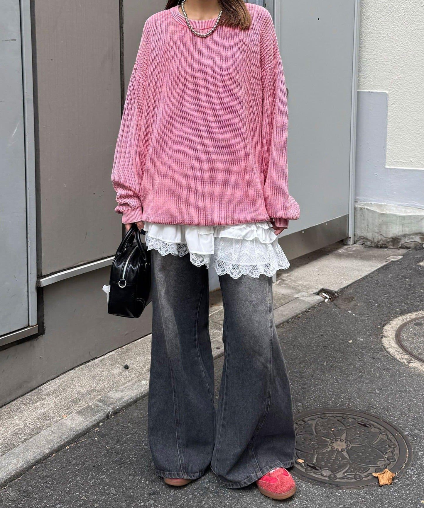 石洗針織套頭衫