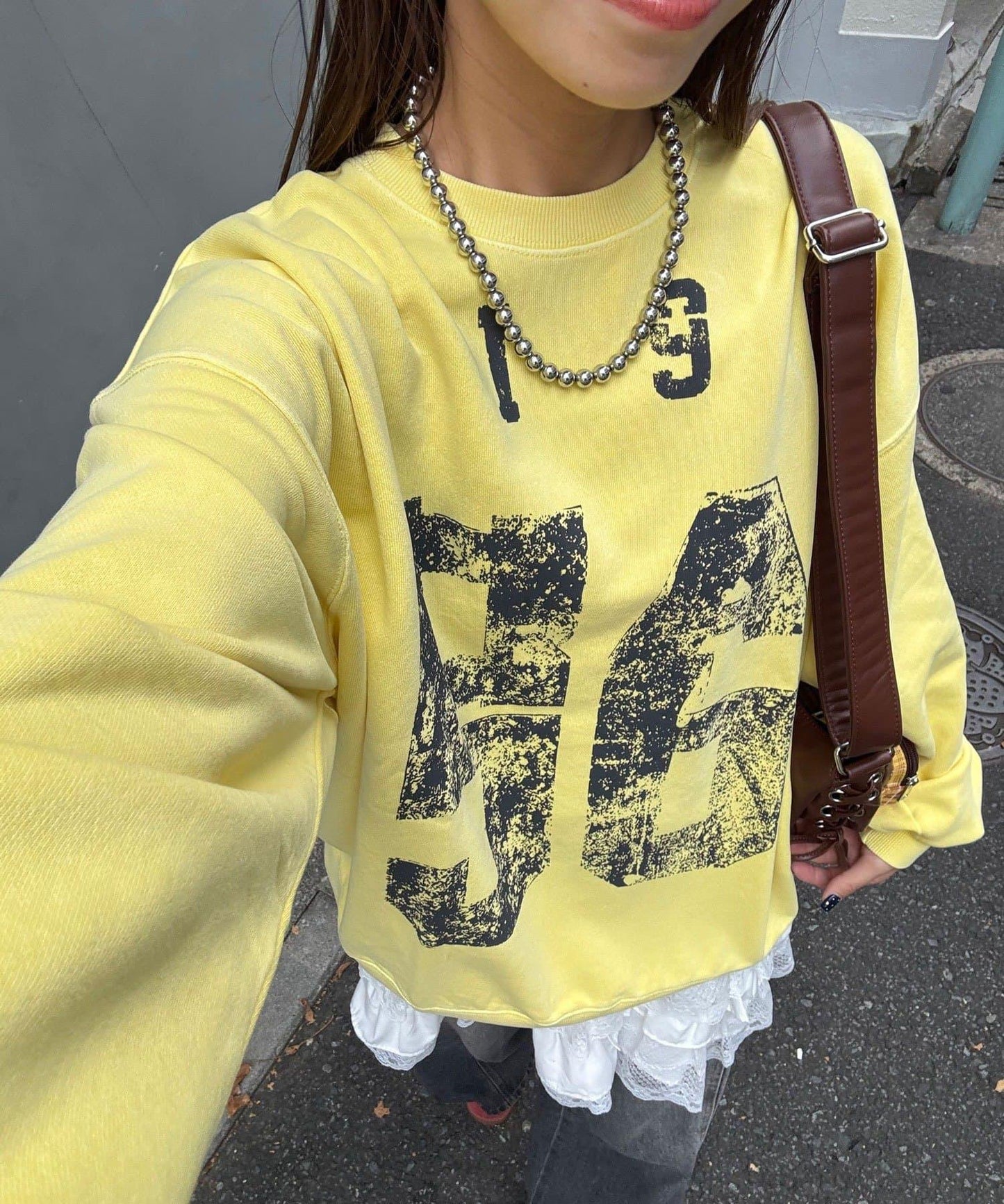 拼接印花水洗衛衣