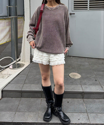 石洗針織套頭衫