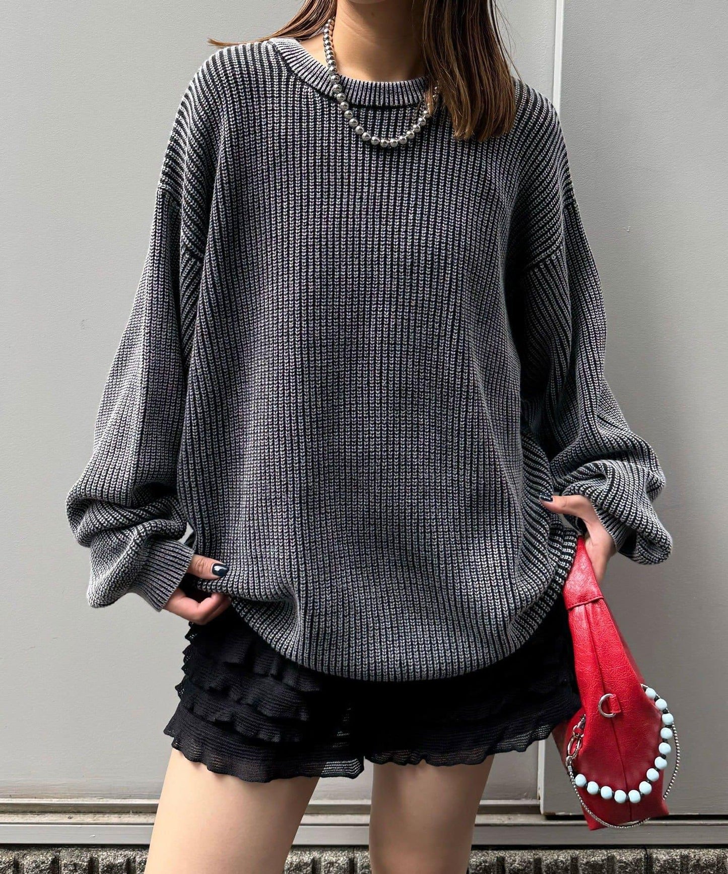 石洗針織套頭衫