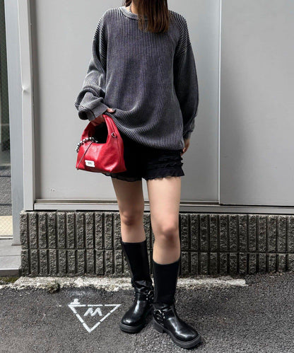 石洗針織套頭衫