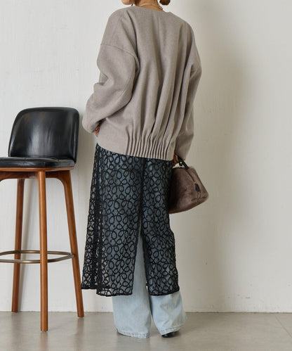 下襬褶飾短款夾克