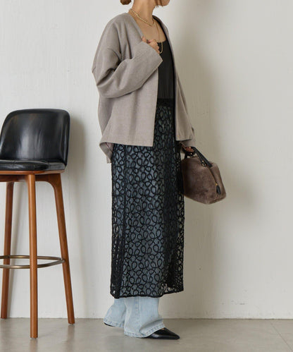 下襬褶飾短款夾克