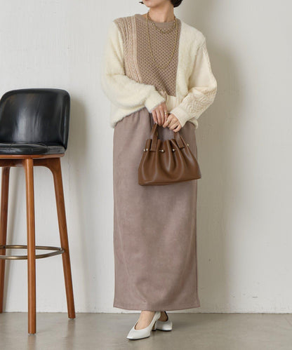 拼接羽毛針織衫