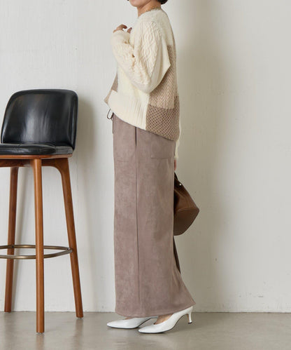 拼接羽毛針織衫