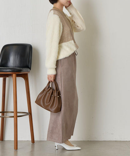 拼接羽毛針織衫