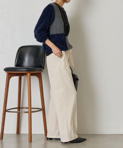 拼接羽毛針織衫