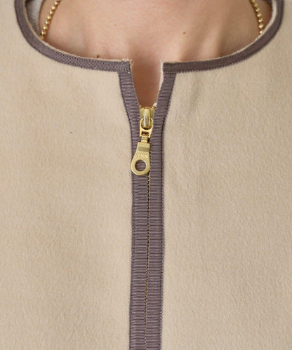 拼接線條繭型大衣