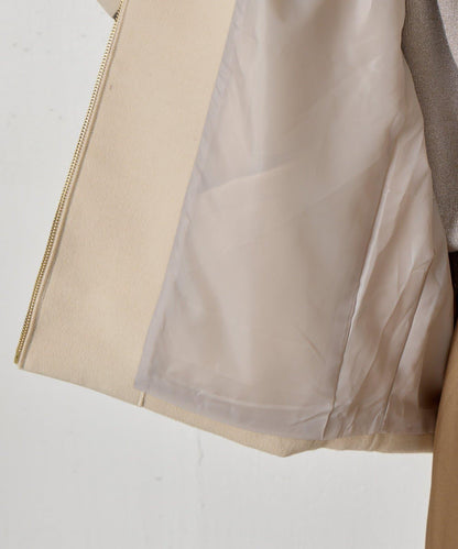 拼接線條繭型大衣