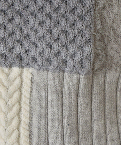 拼接羽毛針織衫