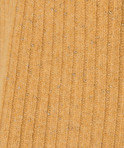 領口袖口拼色條紋亮絲針織衫