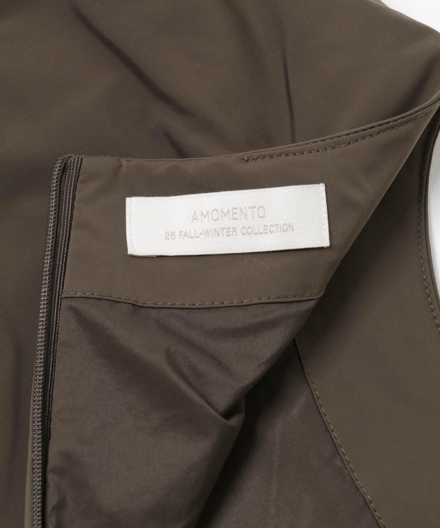 AMOMENTO 塔夫綢高領迷你連衣裙