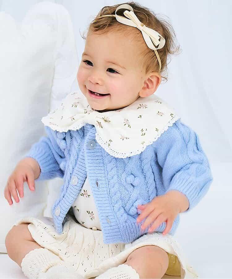 毛球針織嬰兒開衫_可機洗