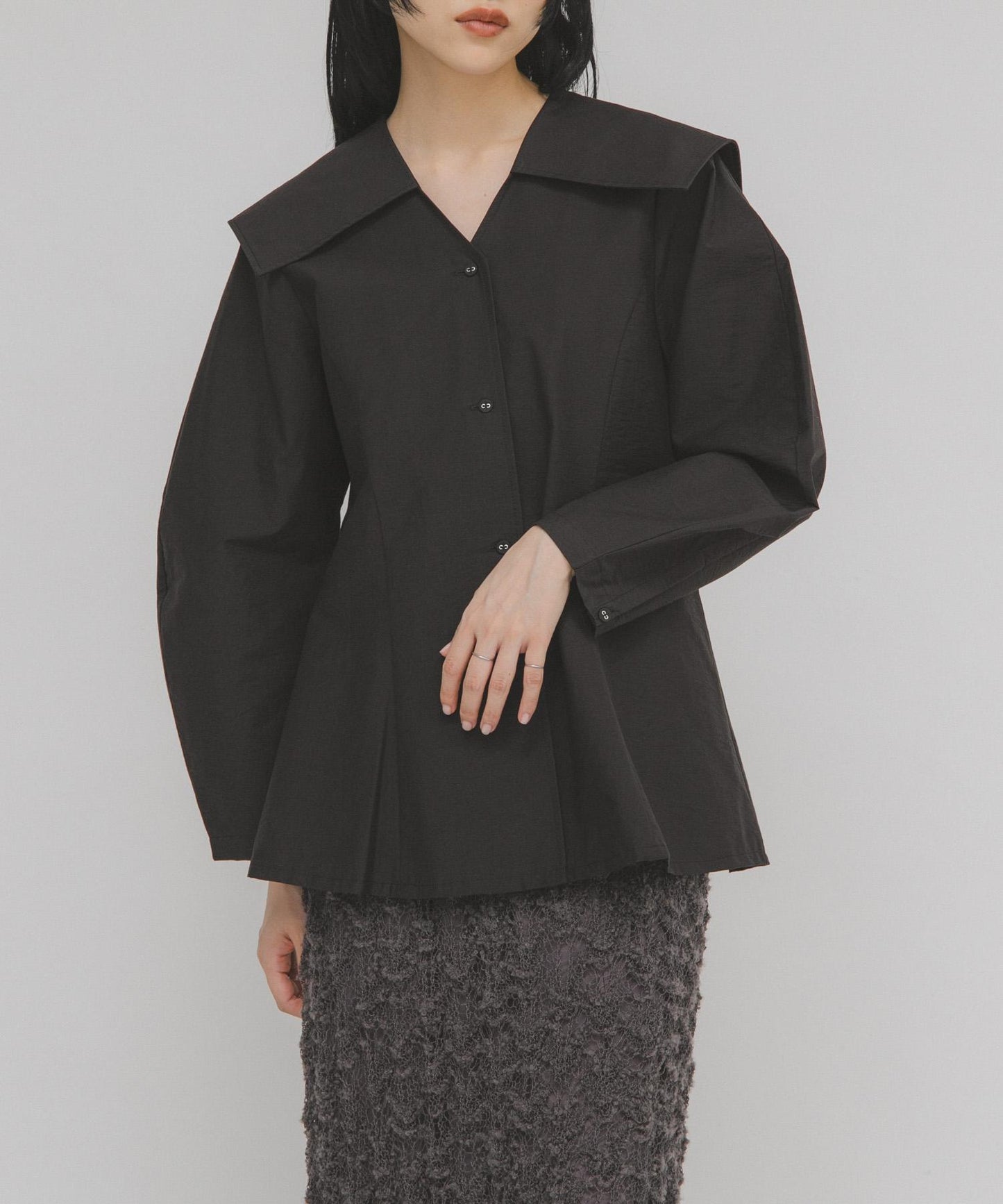 水手領修身襯衫