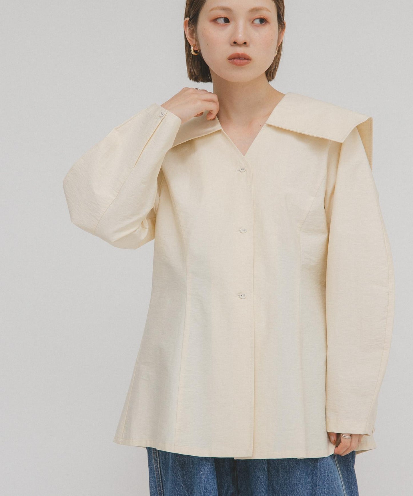 水手領修身襯衫