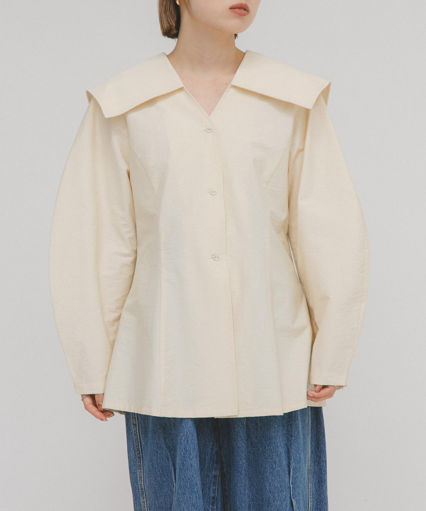 水手領修身襯衫