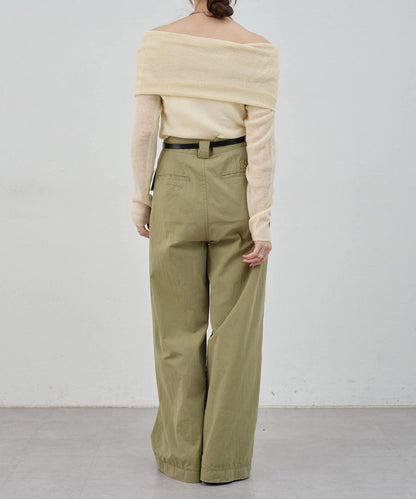 【SHENERY】透視一字肩針織衫