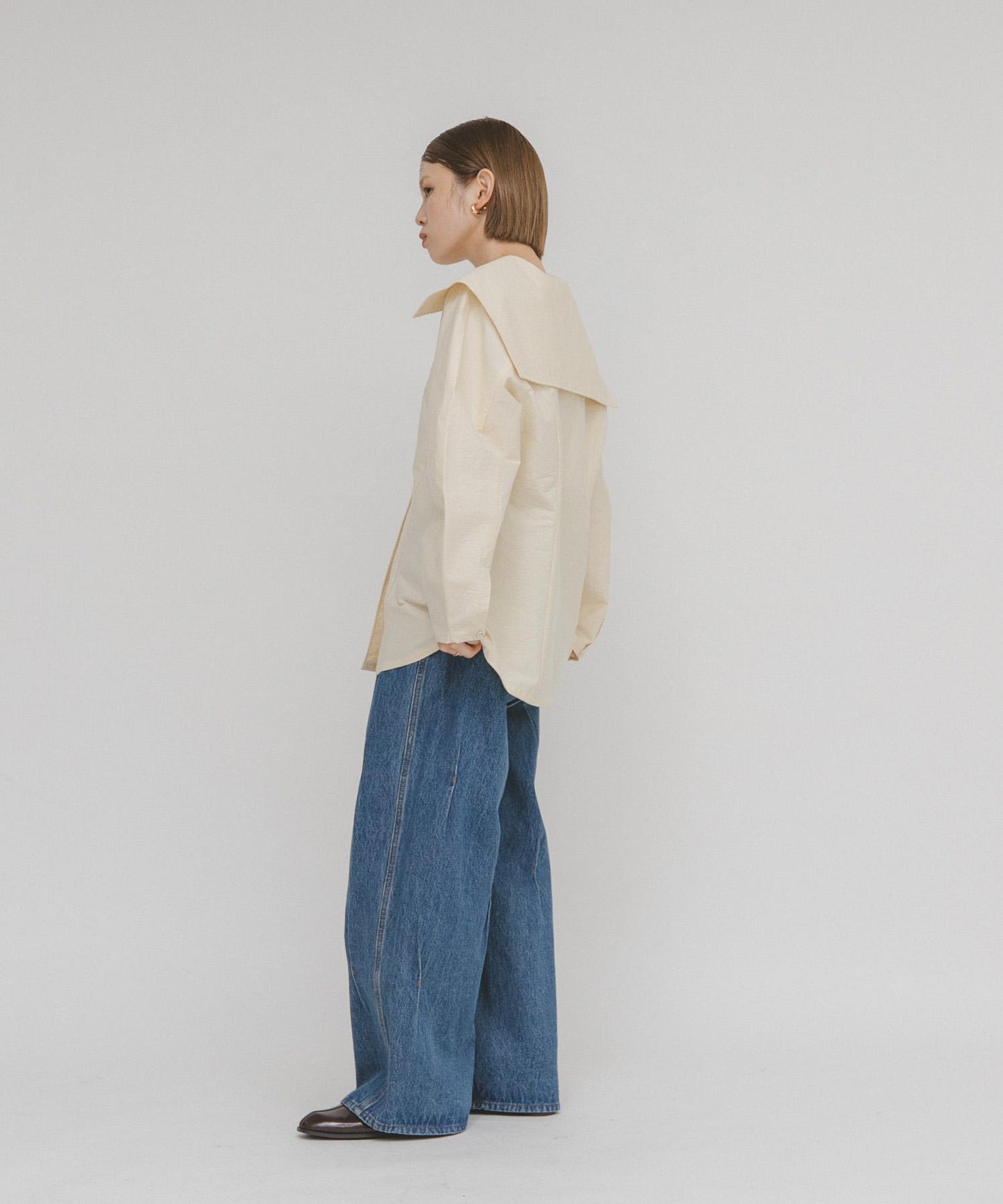 水手領修身襯衫