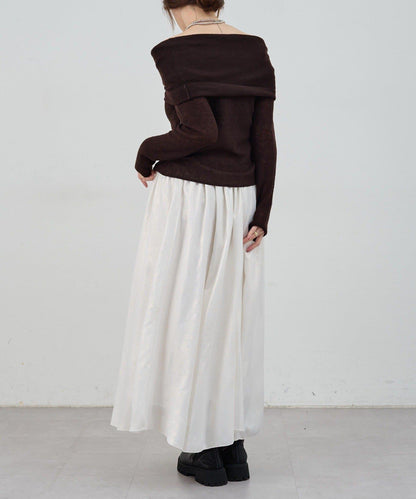 【SHENERY】透視一字肩針織衫