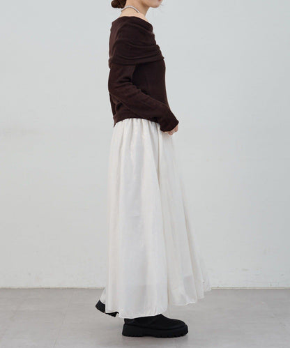 【SHENERY】透視一字肩針織衫