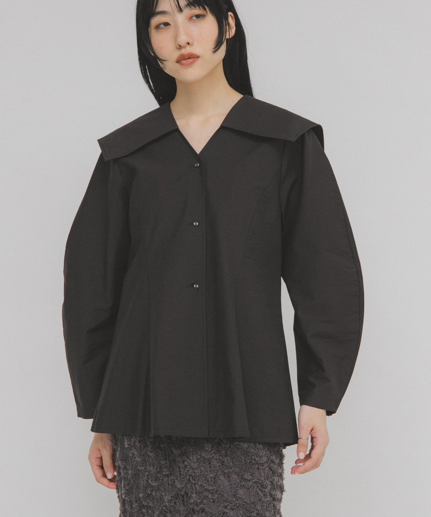 水手領修身襯衫