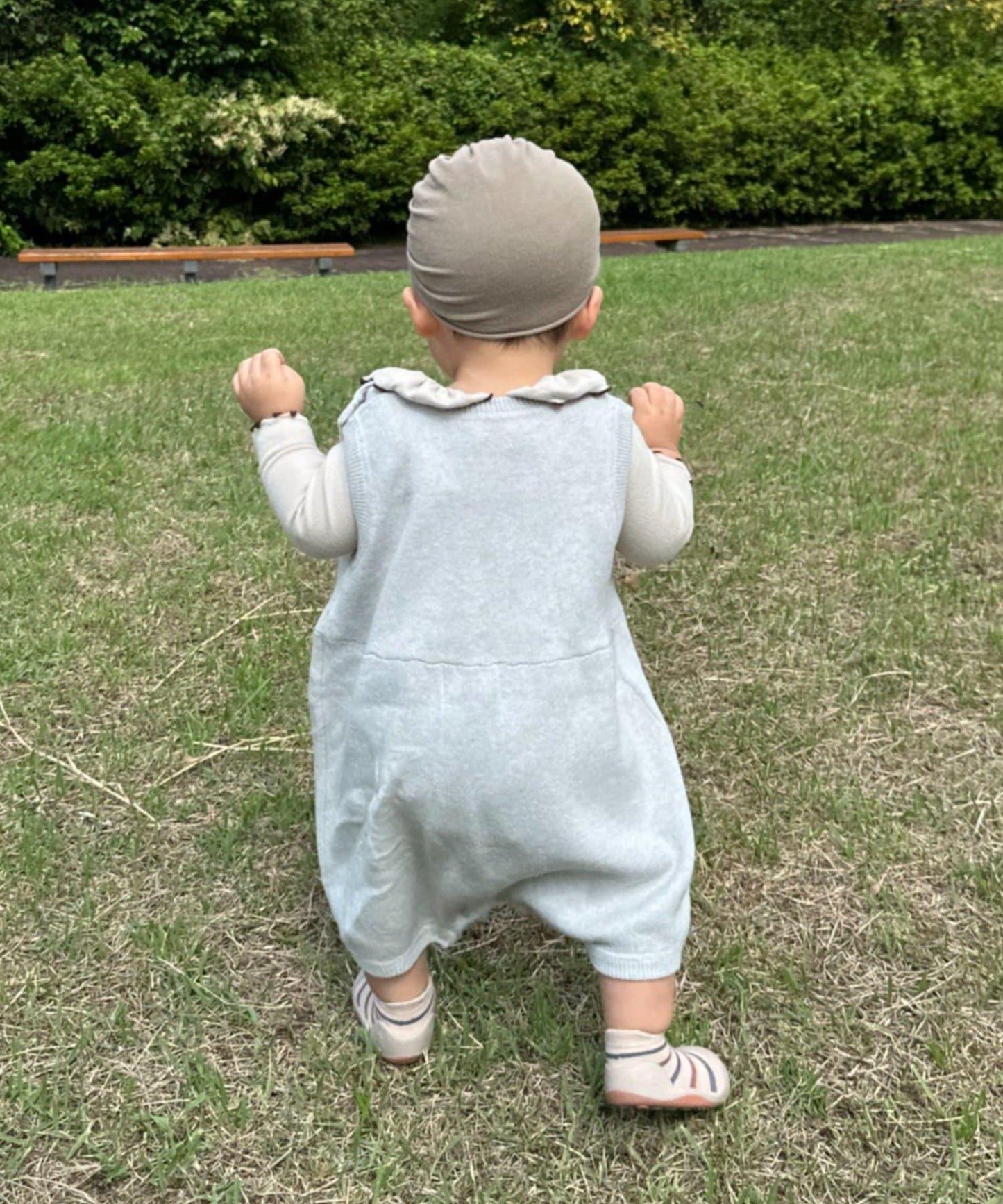 【100%純棉可水洗】【BABY】衛衣風針織連體衣