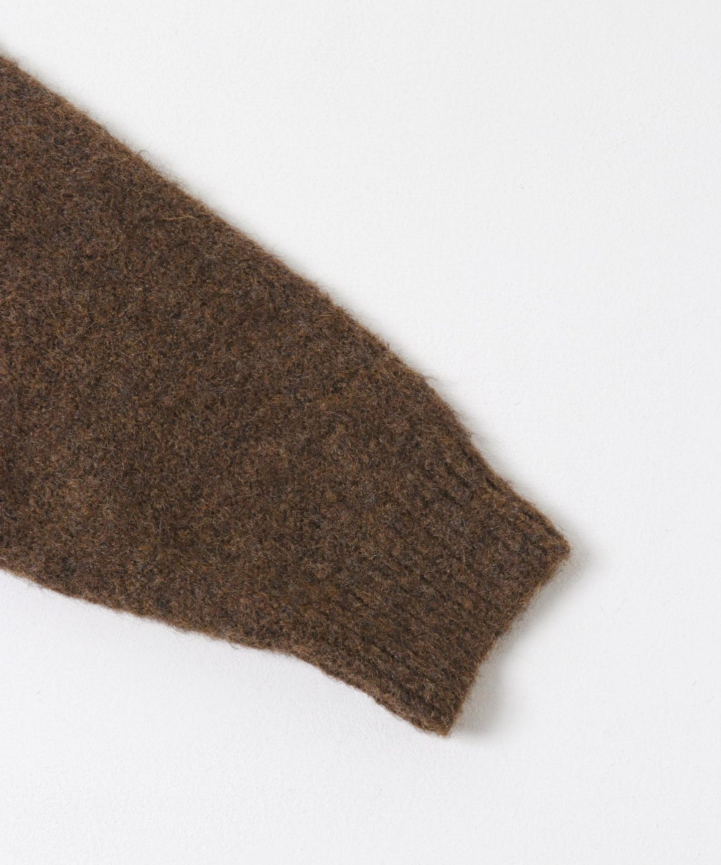 毛絨針織翻領套頭衫